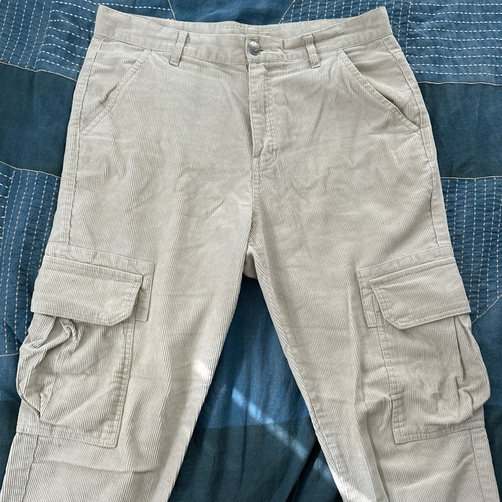 Corduroy men’s beige cargo pants